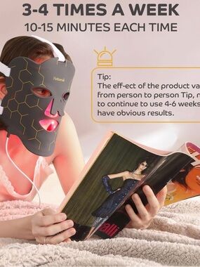 LED Light Therapy Face Mask for Women - Black